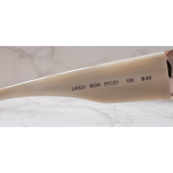 NEW Gwen Stefani L.A.M.B.  Tan & Cream Frame / Pink  Lens Women's Sunglasses - Picture 6 of 8